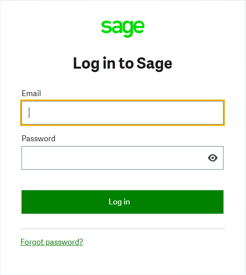 Log in to your Sage service