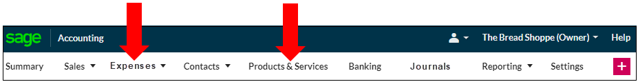 New Expenses and Products & Service options after upgrading