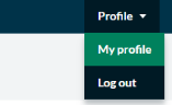 Use My profile to from the navigation bar to access details relating to the current user