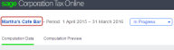 Screenshot showing client name highlighted in header bar