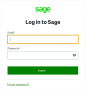 Log in to Sage screen