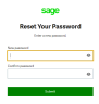 Reset your password screen