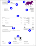 Invoice example with numbered sections